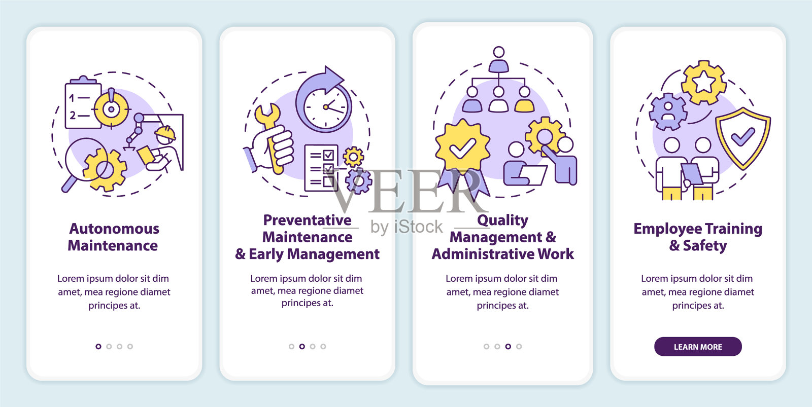 在移动机上进行全面的生产维护插画图片素材