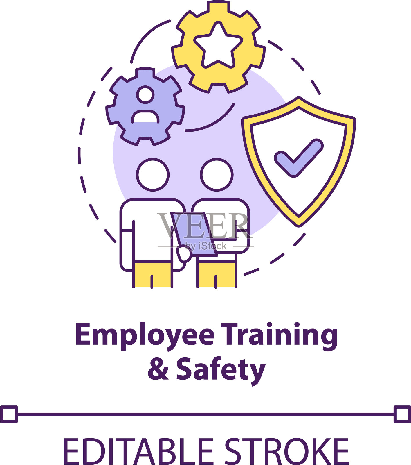 员工培训和安全理念图标插画图片素材