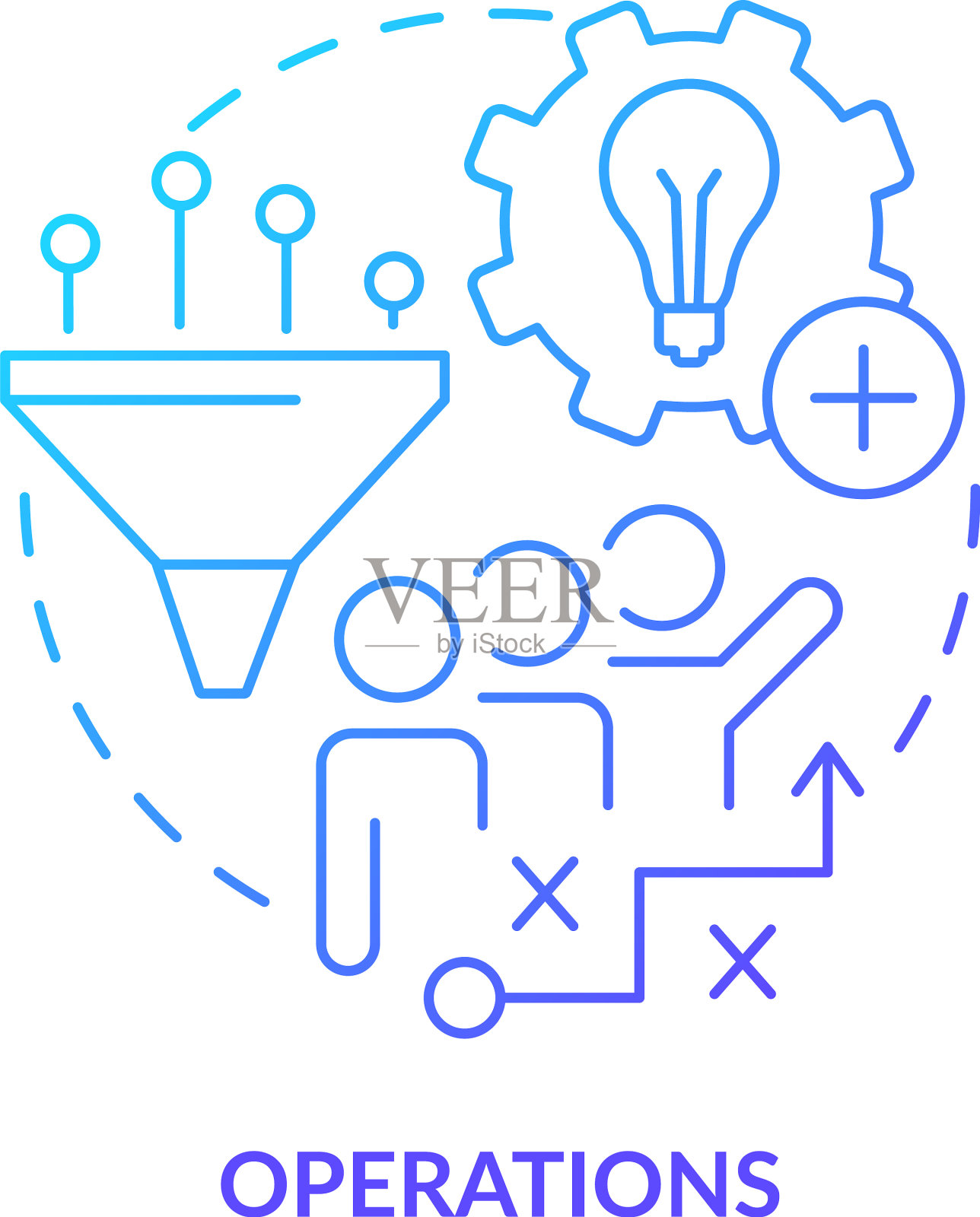 操作蓝色渐变概念图标插画图片素材