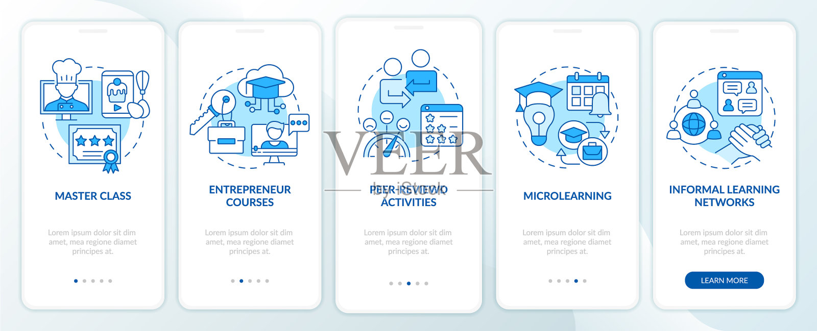 在线教育趋势蓝色机上移动插画图片素材