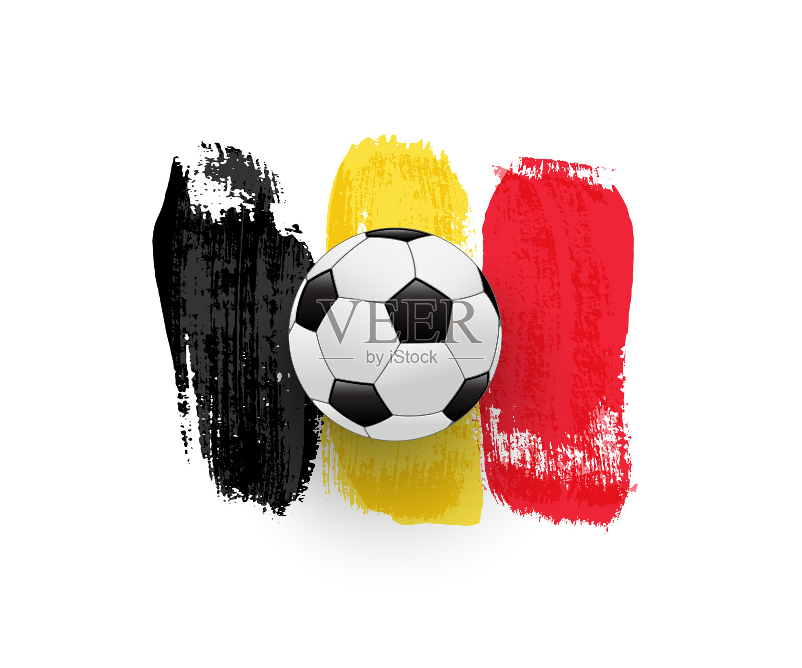 逼真的比利时国旗足球制成设计元素图片