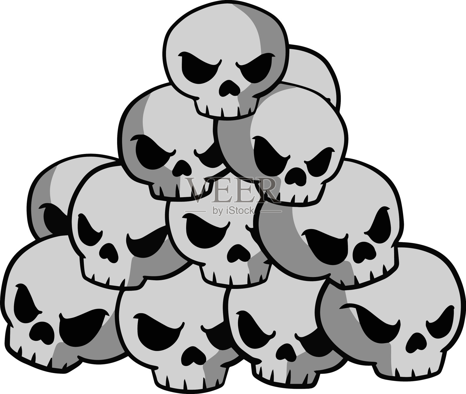 很多骷髅元素的万圣节设计元素图片