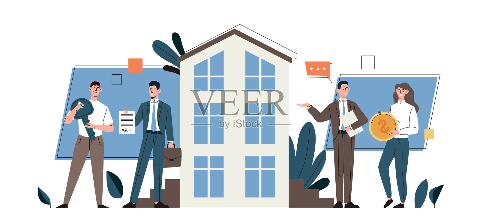 购买房子的概念设计元素图片