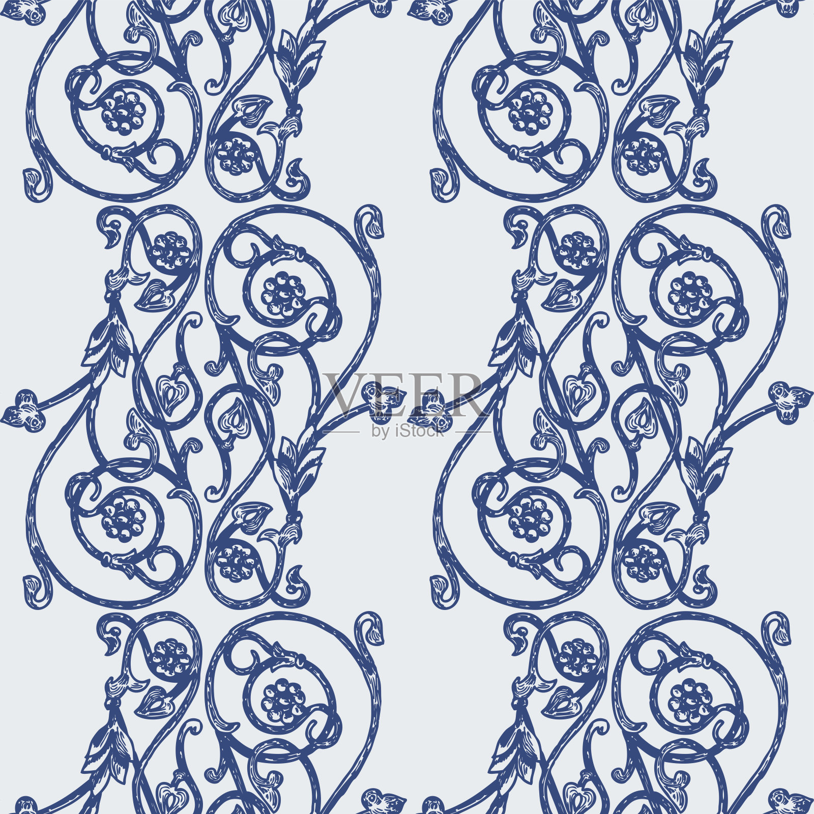 复古装饰设计元素无缝装饰图案插画图片素材