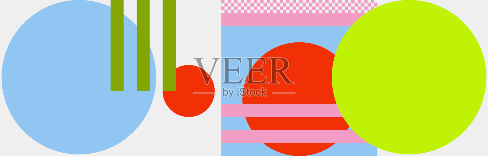 抽象马赛克几何图案设计与简单的形状和数字插画图片素材