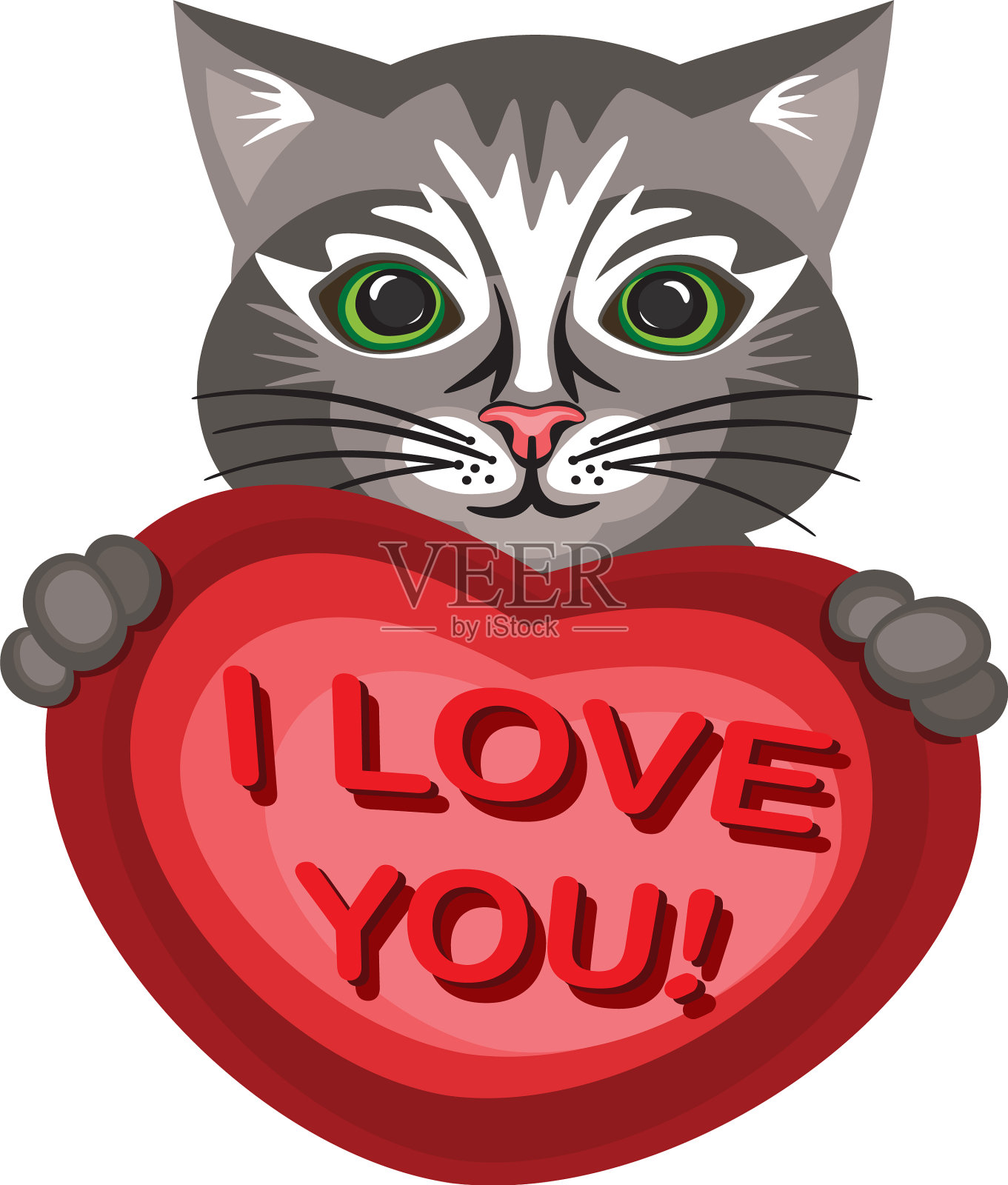 爱猫的心设计元素图片