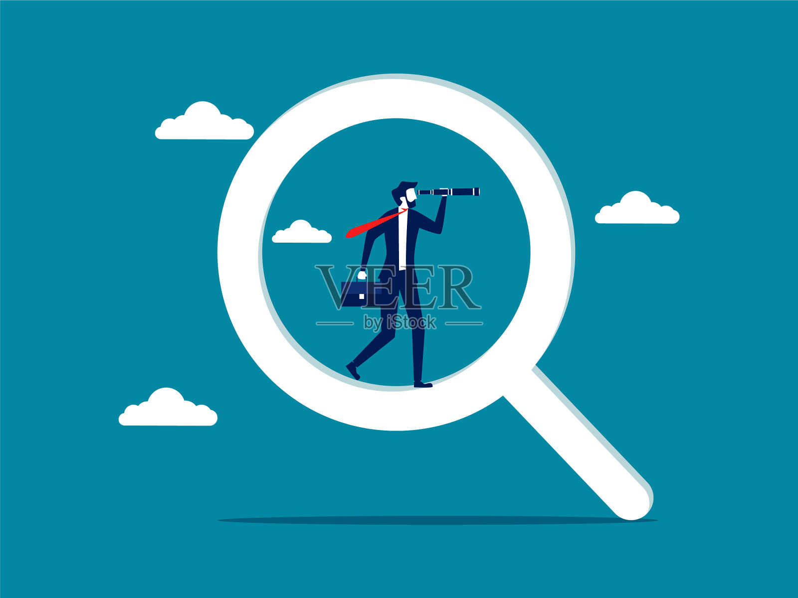 商人与搜索和搜索图标业务插画图片素材