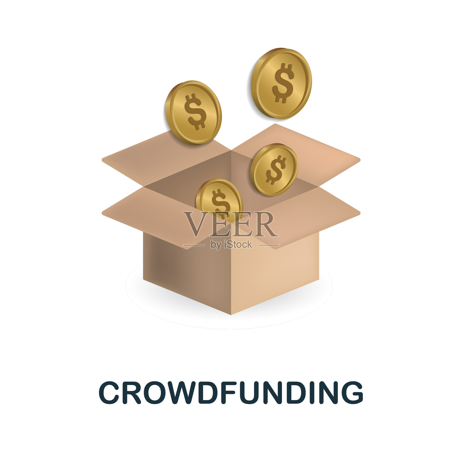 众筹图标3d从初创公司收集插画图片素材