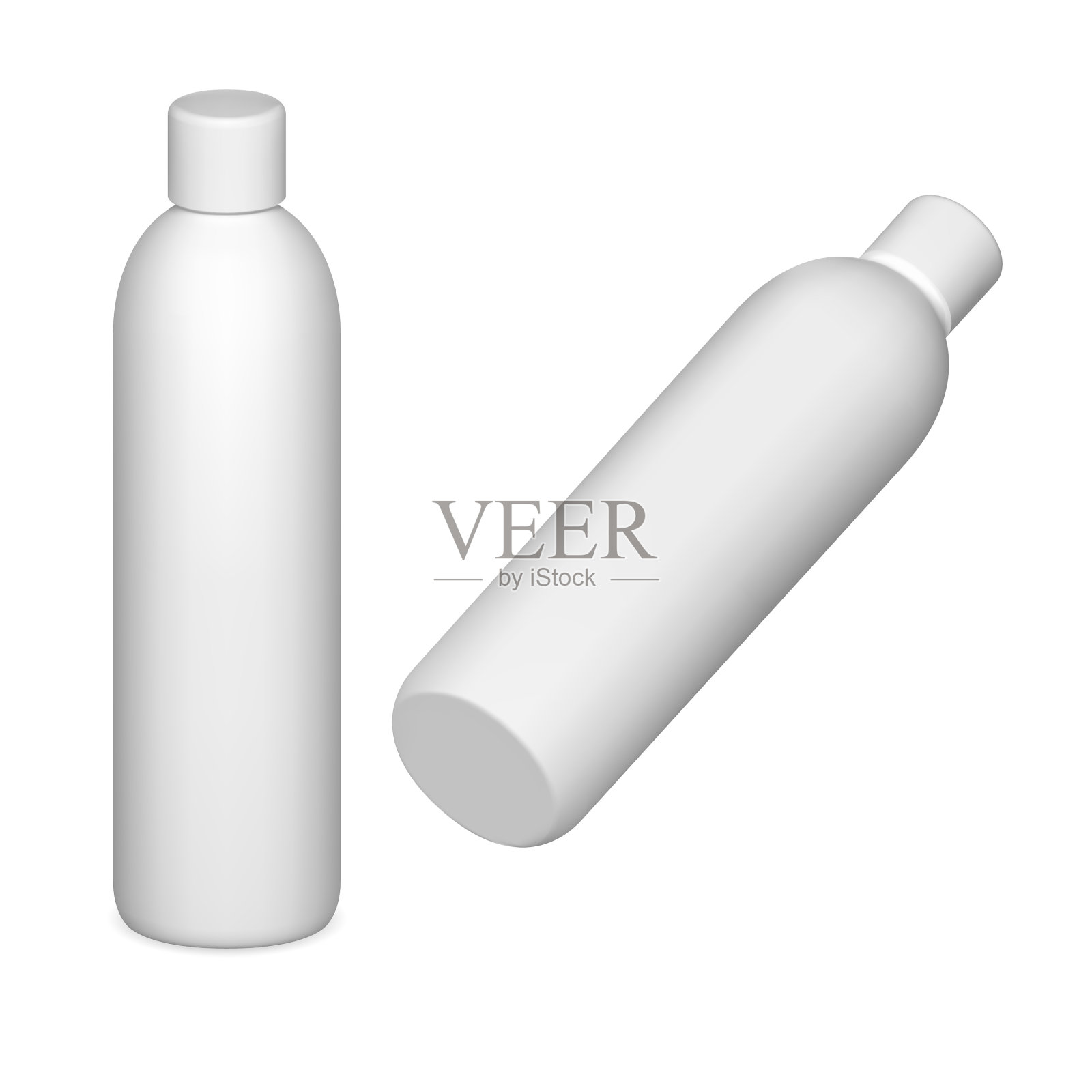 白色塑料化妆瓶模拟洗发水插画图片素材