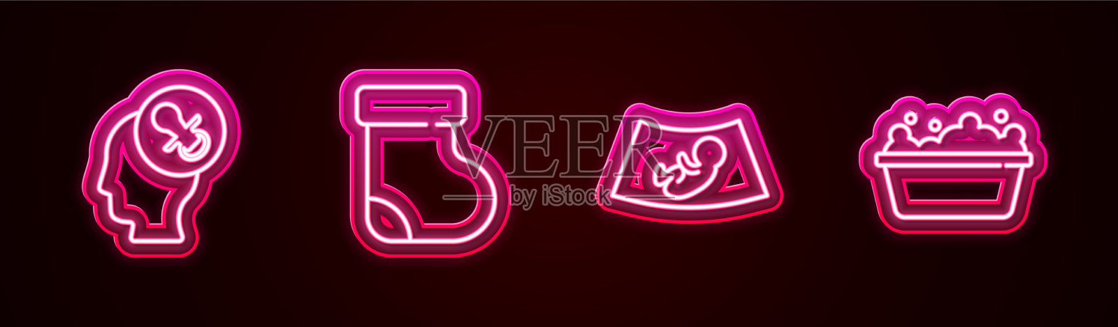 设定线宝宝假人奶嘴袜子衣服插画图片素材