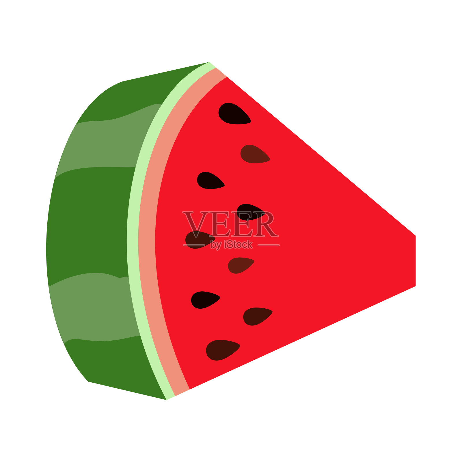 卡通红西瓜片健康素食小吃插画图片素材