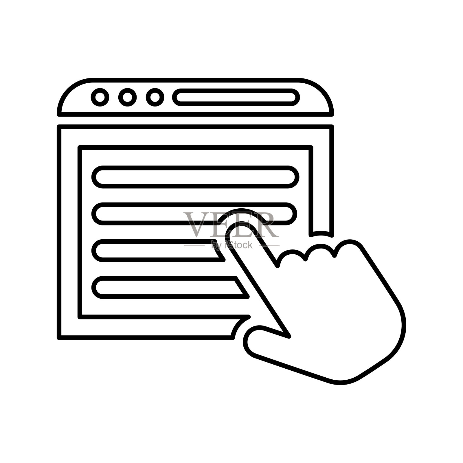 Web内容审计大纲图标。艺术线条矢量。图标素材