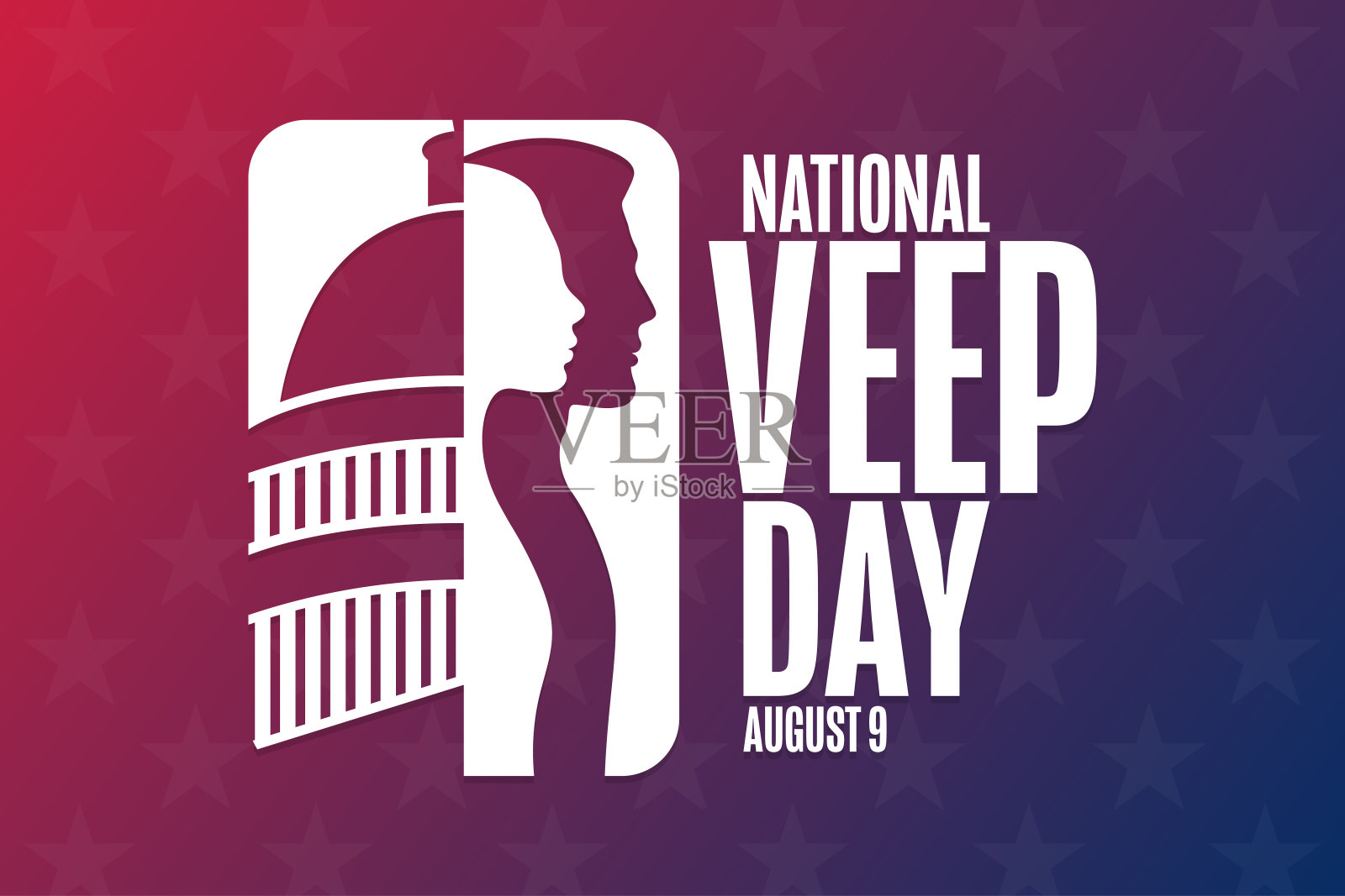 国家副总统日。8月9日。节日的概念。模板背景，横幅，卡片，与文字铭文海报。向量EPS10插图。插画图片素材