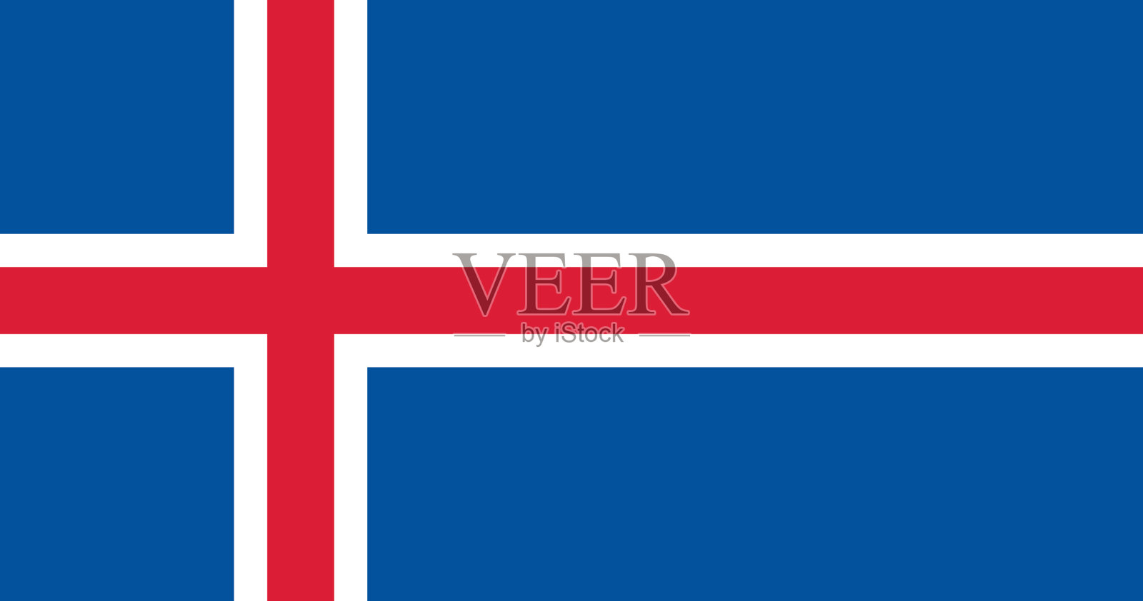 冰岛国旗原色为RGB插画图片素材