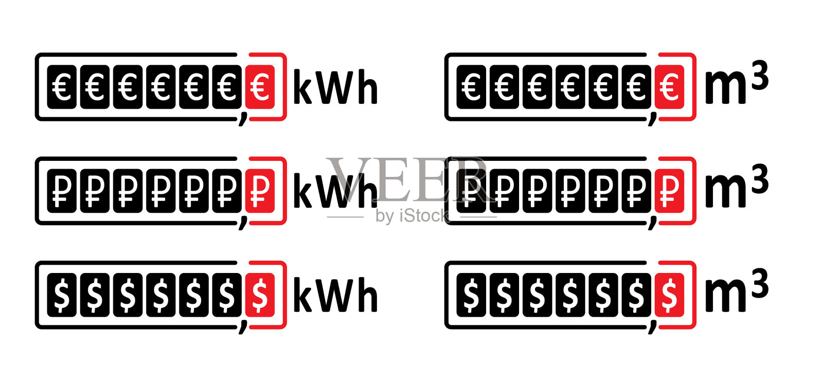 卡通燃气电表计数器图标素材