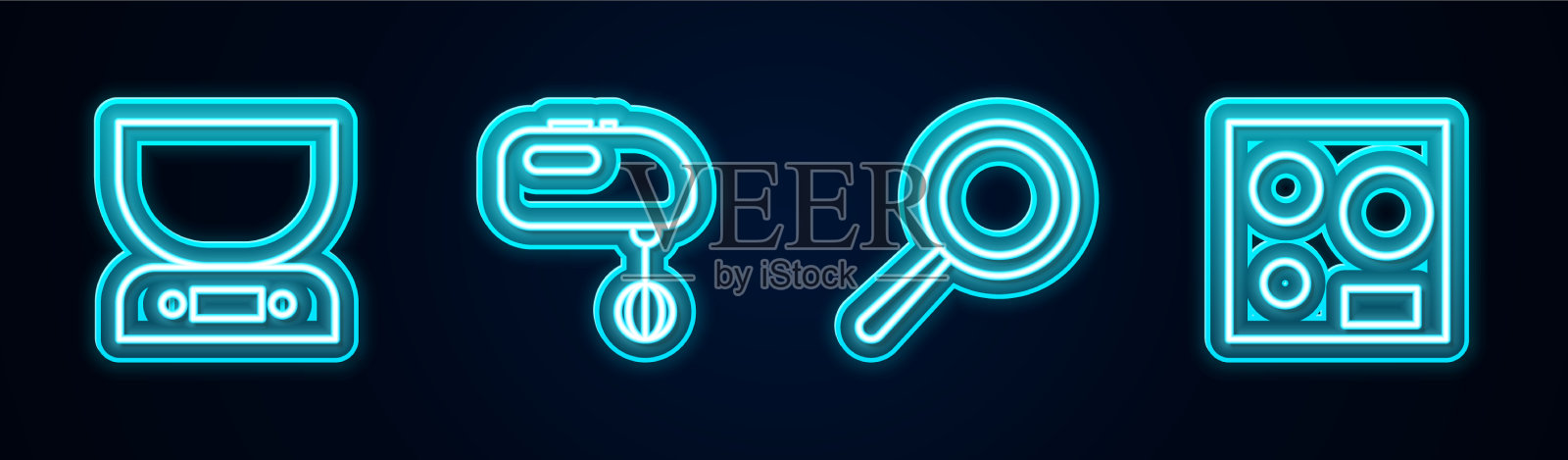 定线电子秤电动炒锅图标素材