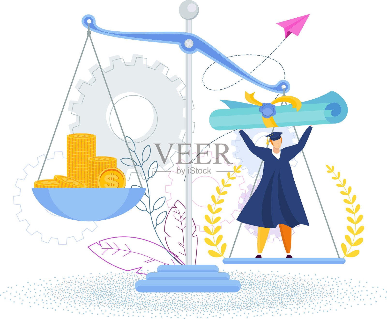 有规模教育文凭的学生是设计元素图片