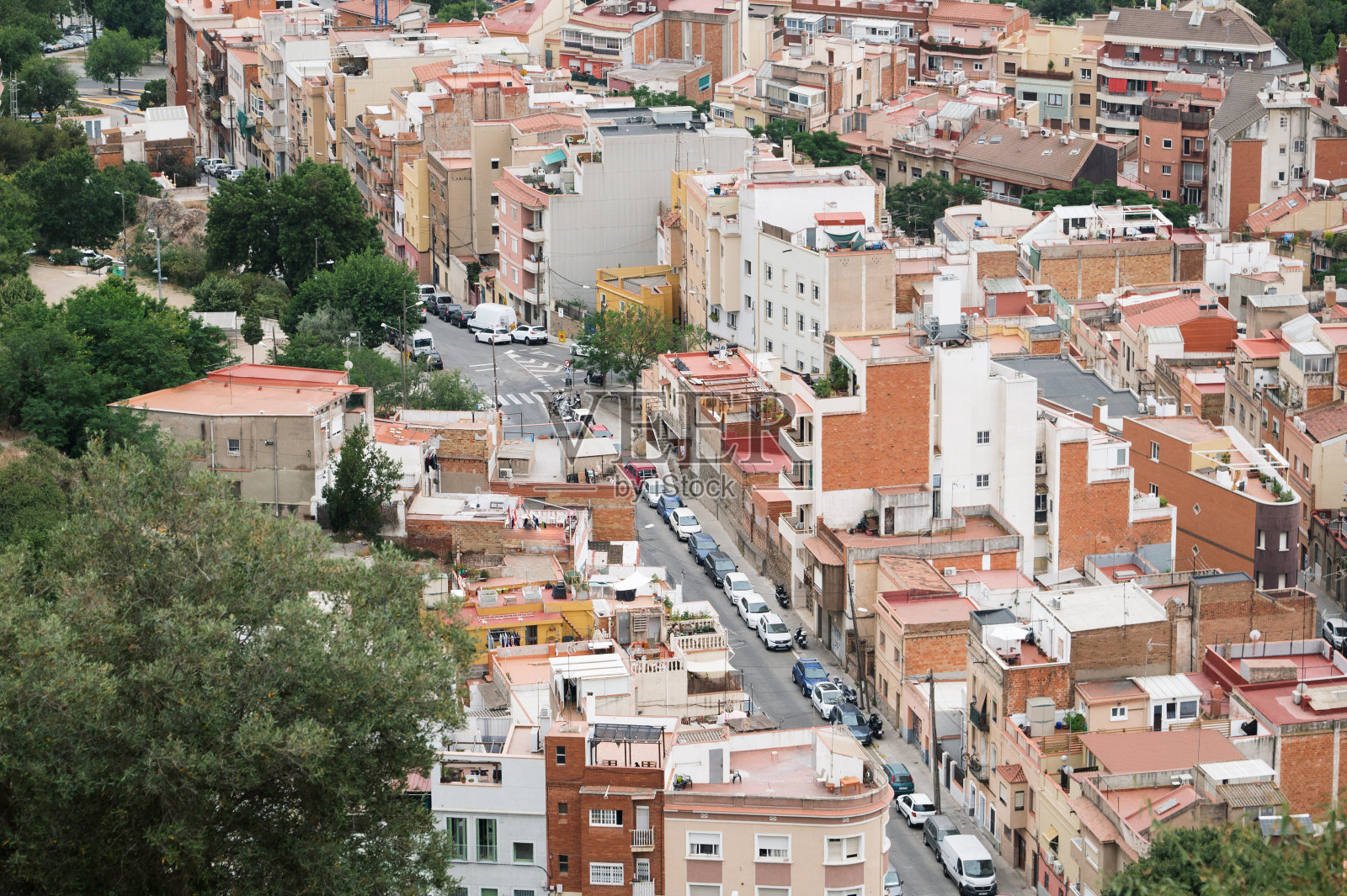 俯瞰巴塞罗那郊区照片摄影图片