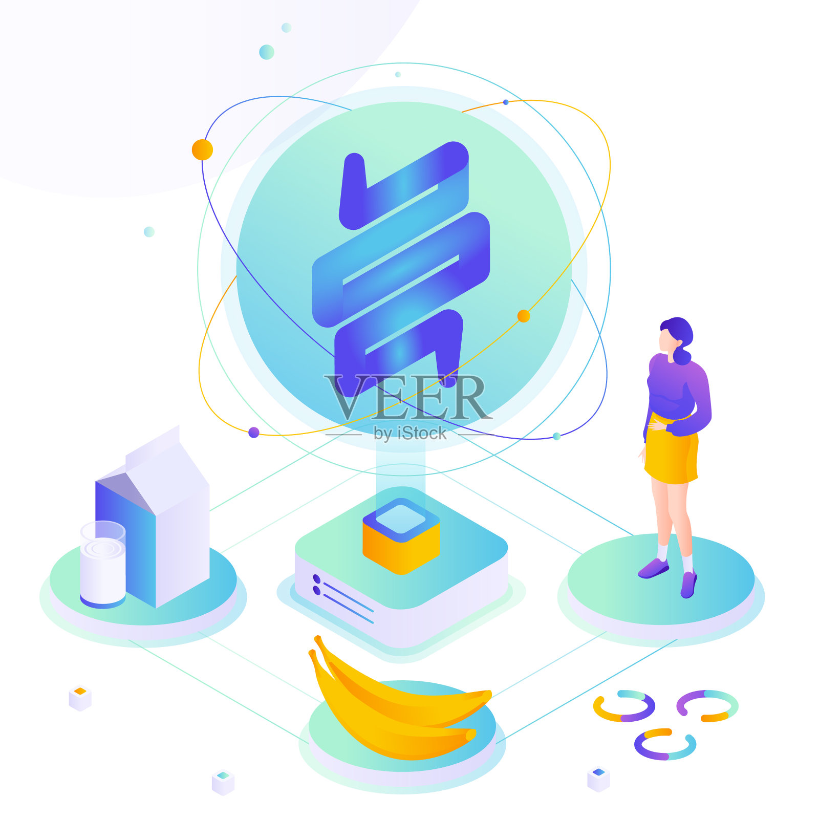 饲料肠道菌群稳定性设计插画图片素材