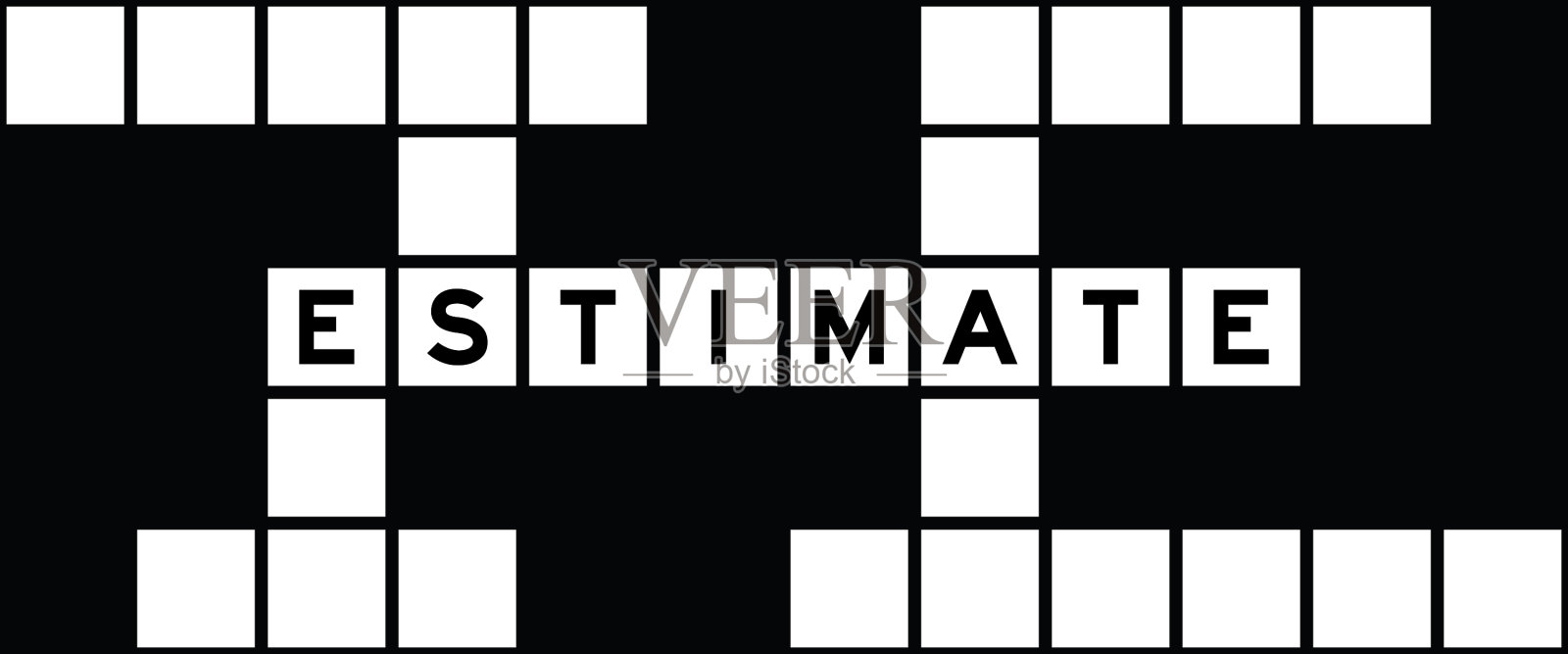 纵横字谜中字母在单词中的估计插画图片素材