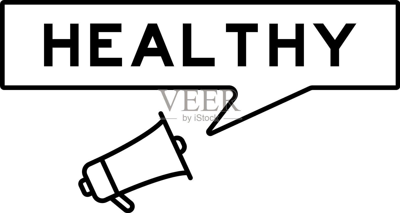 扩音器图标与语音泡泡字健康设计元素图片