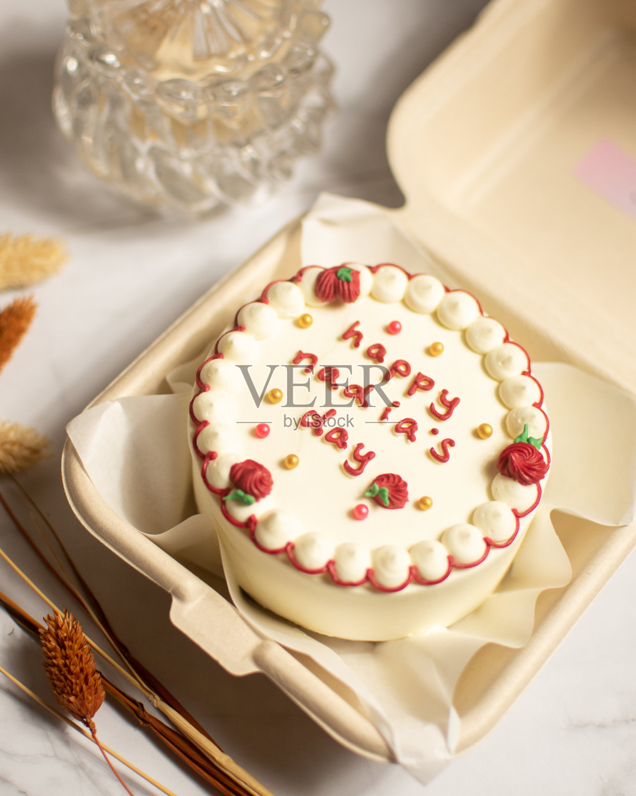 韩国的生日蛋糕照片摄影图片