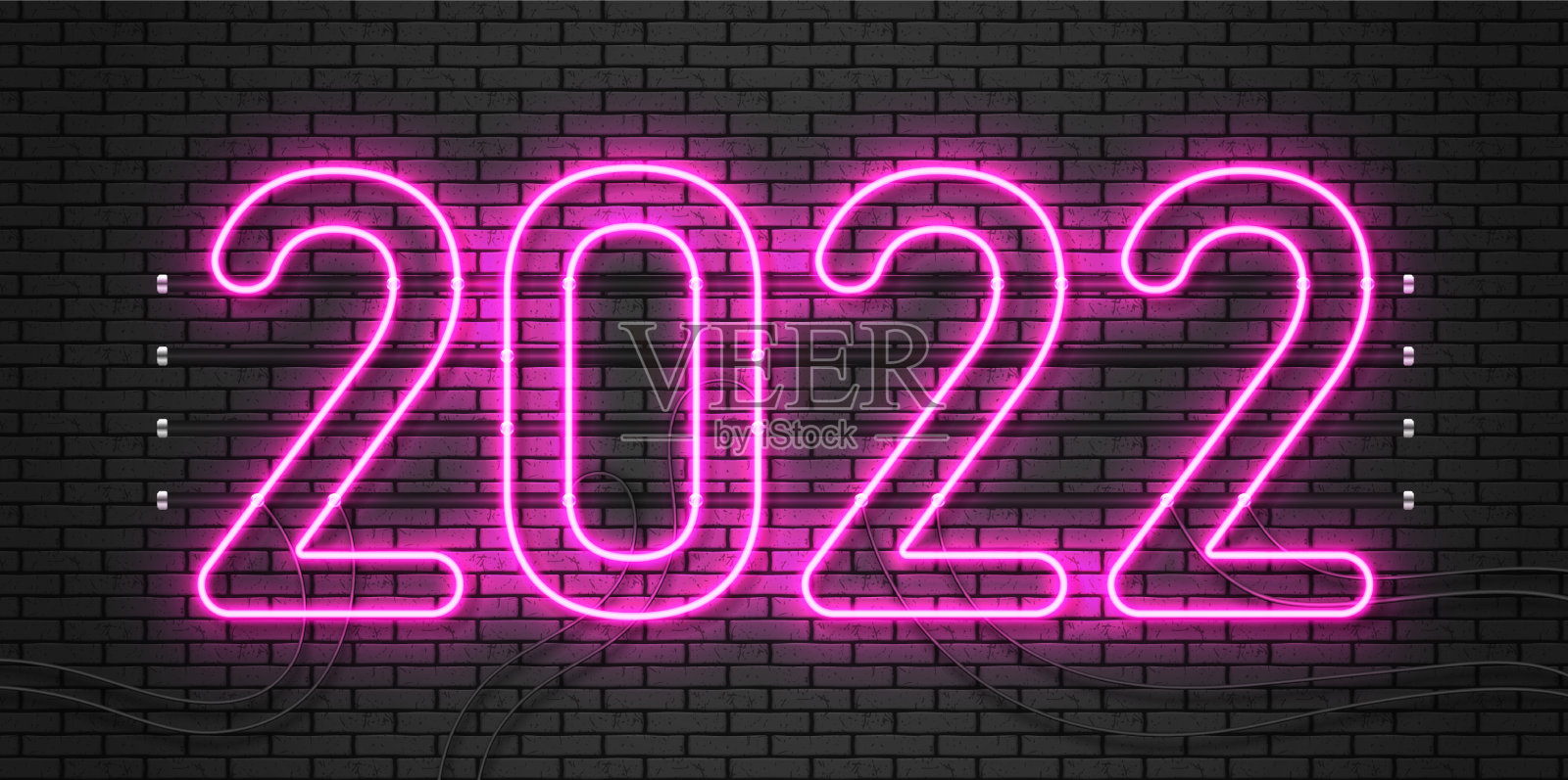 2022氖文本插画图片素材