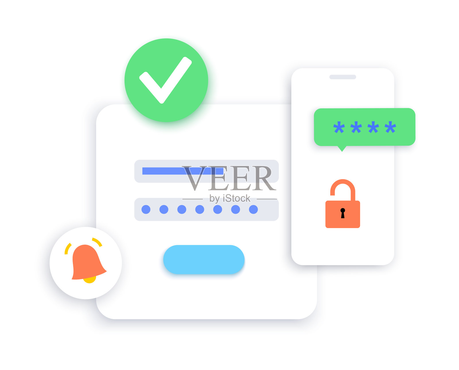 一次密码插画图片素材