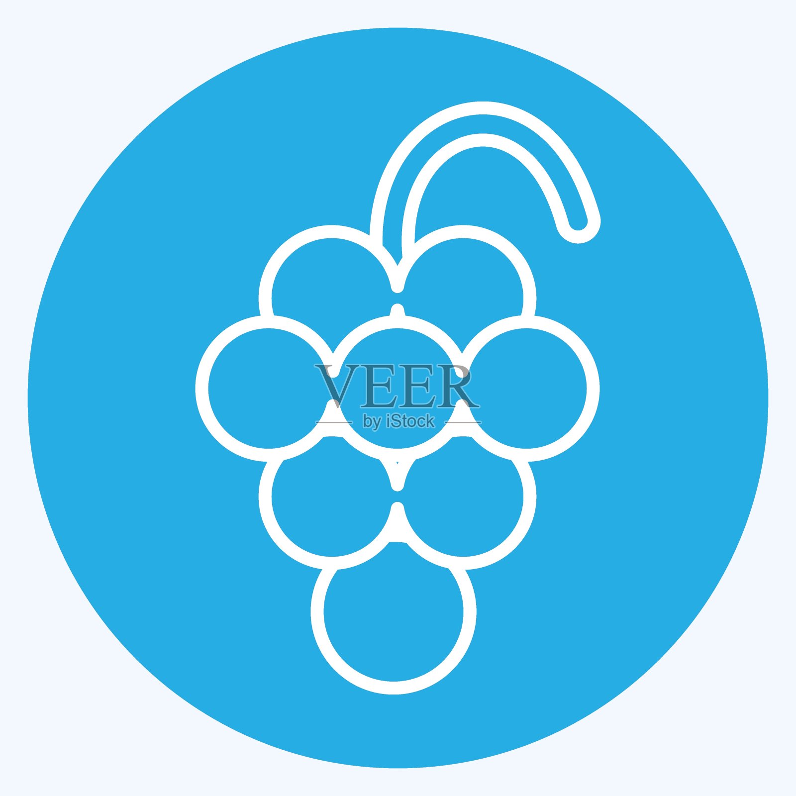 图标葡萄。适合教育符号。蓝眼睛的风格。简单的设计可编辑。设计模板向量。简单的说明插画图片素材