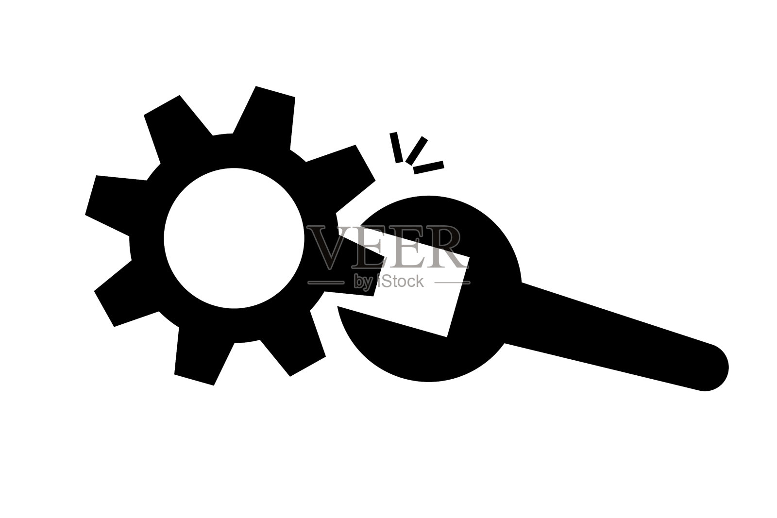 一个图标的扳手旋转齿轮定制图标素材