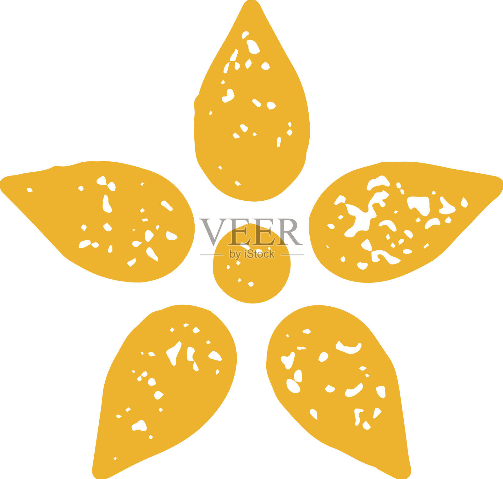 素雅抽象自然花黄手插画图片素材