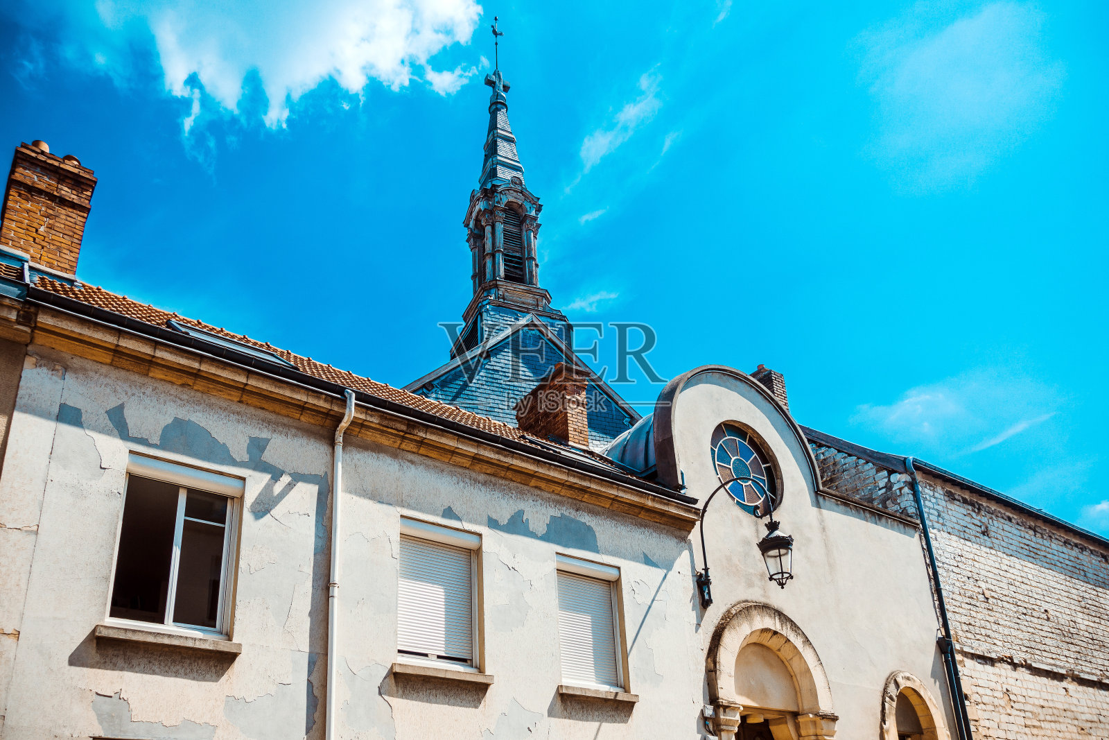 法国兰斯的传统大教堂建筑照片摄影图片