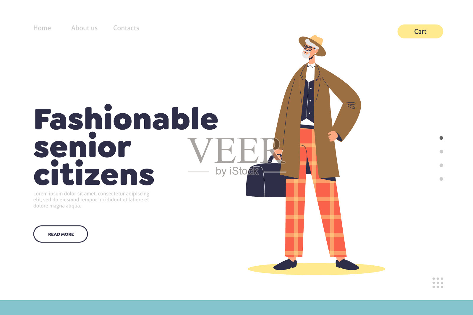 时尚老年理念落地插画图片素材