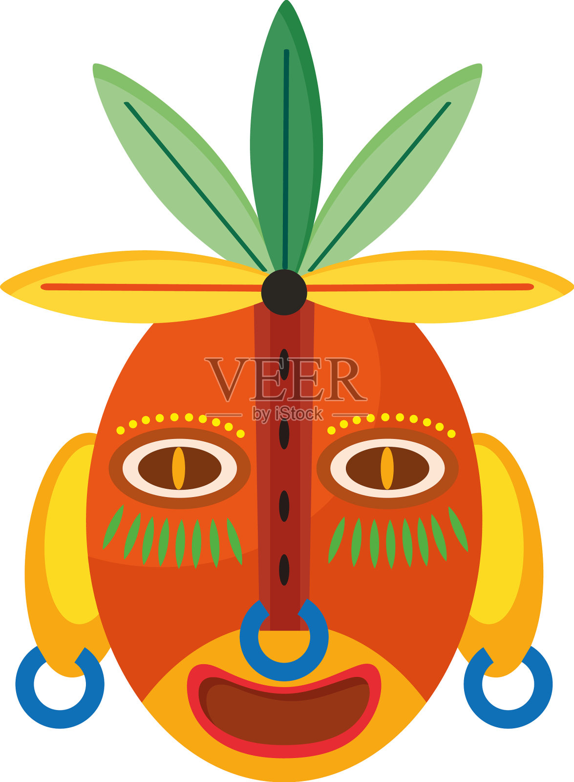 非洲羽毛面具设计元素图片