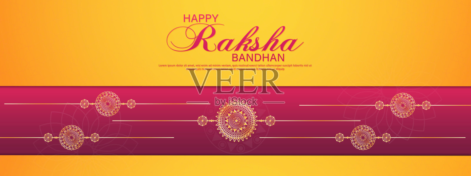 欢乐罗刹班丹仪式横幅模板设计有装饰罗刹。插画图片素材