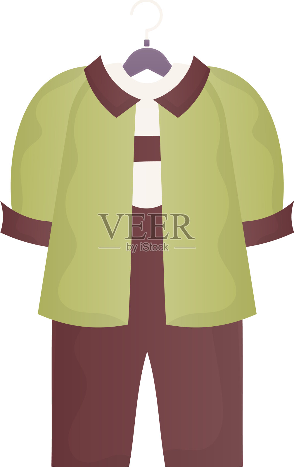 衬衫和短裤一套儿童服装为一套设计元素图片