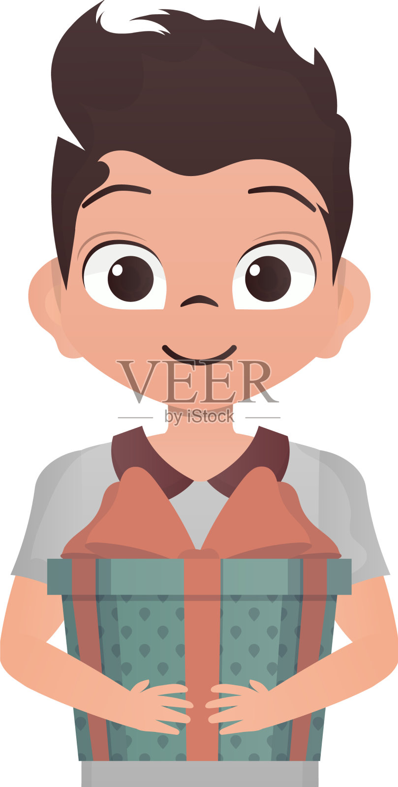 一个学龄前的小男孩被描绘成设计元素图片