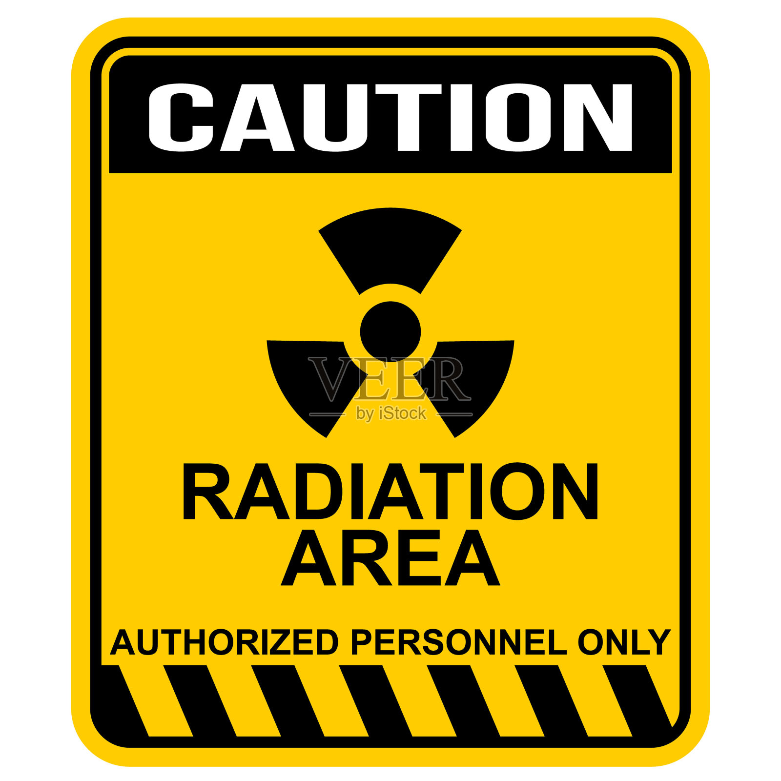 注意，辐射区域，仅限授权人员，标记矢量插画图片素材