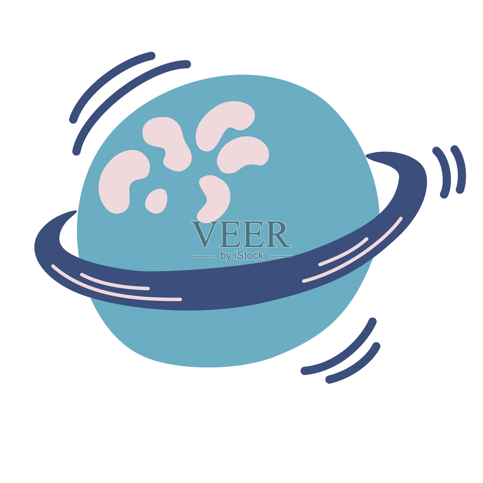 星球可爱卡通星系太空太阳系设计元素图片