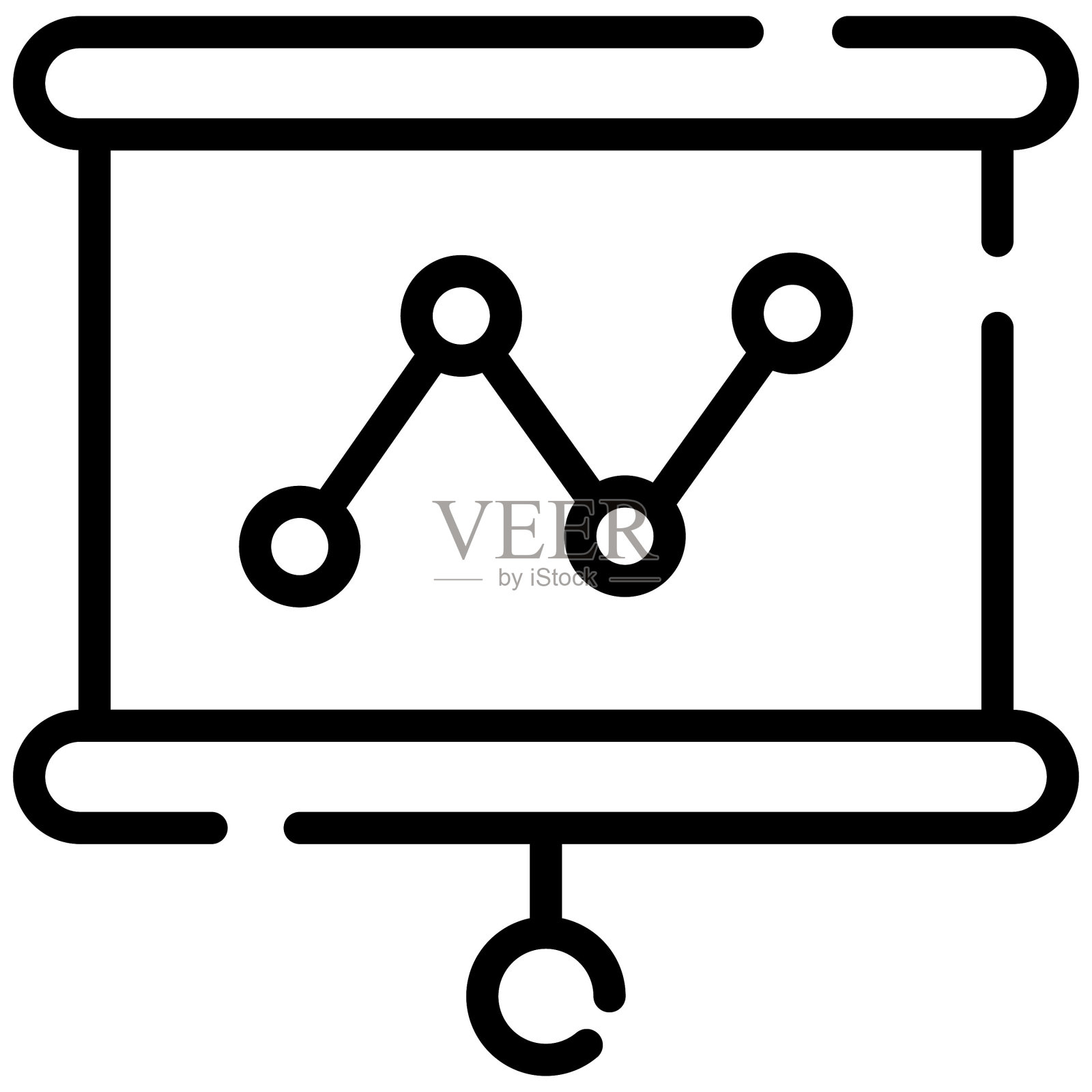 演示线图标隔离在白色背景上图标素材