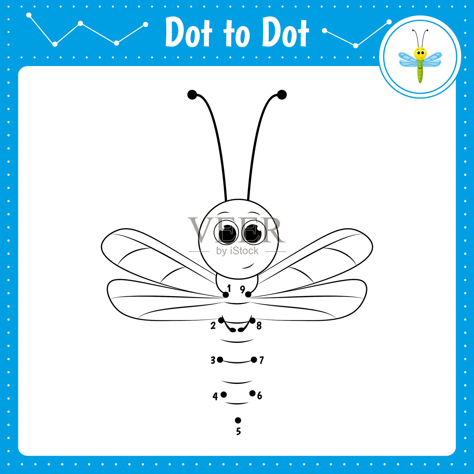 把点连起来，蜻蜓插画图片素材