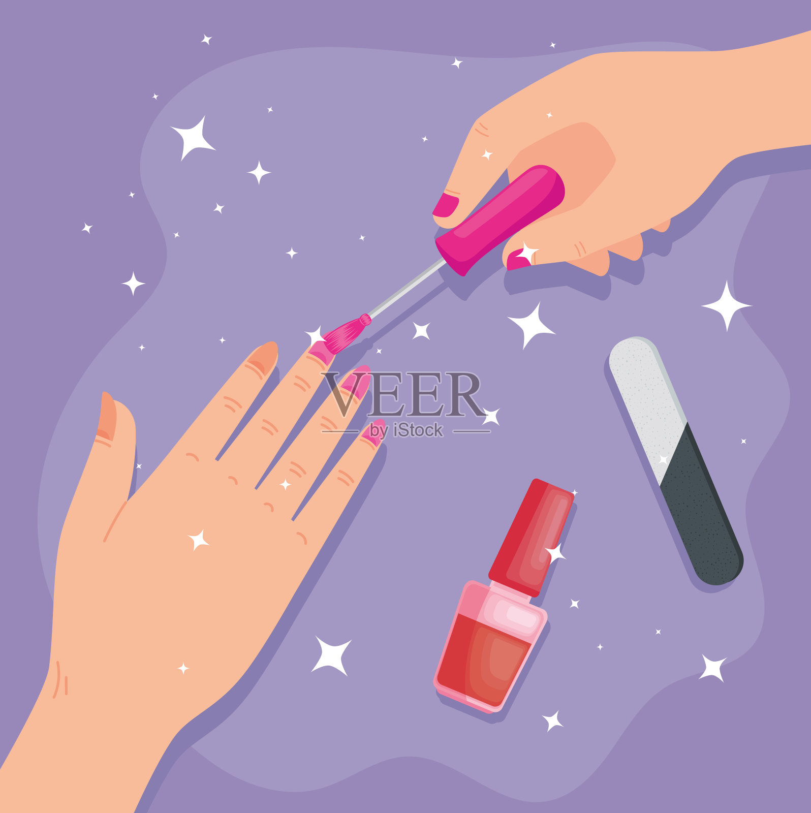 手指甲服务插画图片素材