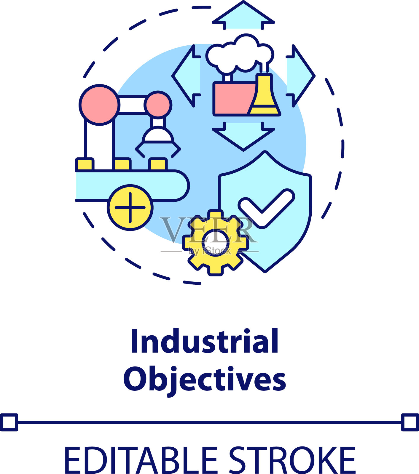工业目标概念图标插画图片素材