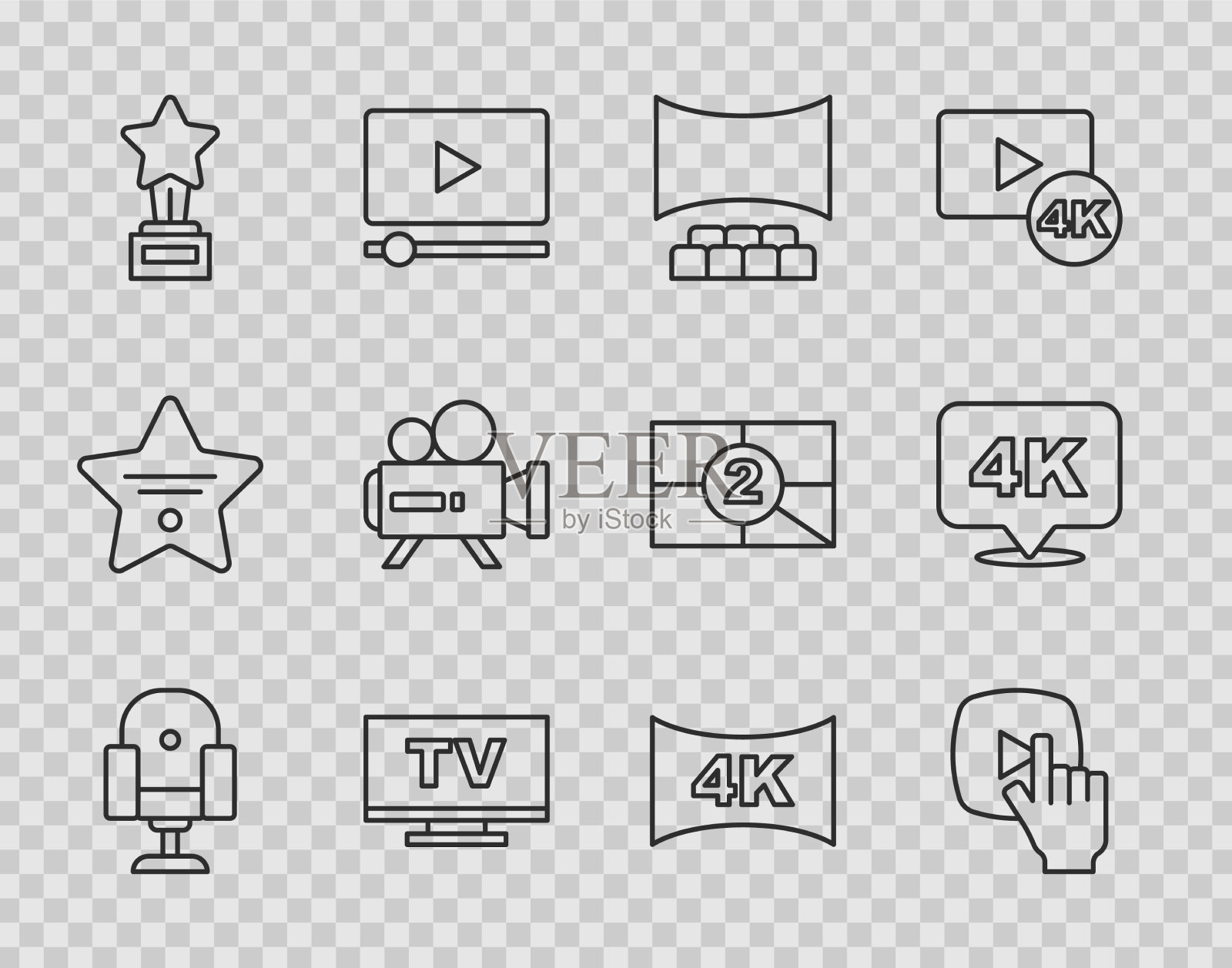 设定线导演电影椅在线播放视频图标素材