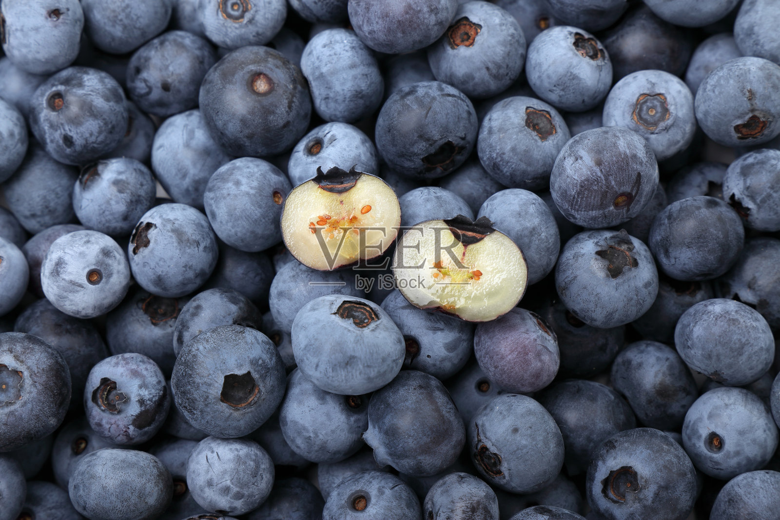 新鲜蓝莓背景。纹理蓝莓特写。照片摄影图片