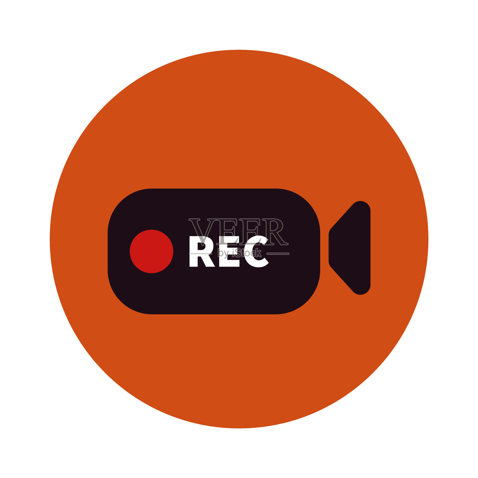 电影相机图标与rec写在它图标素材