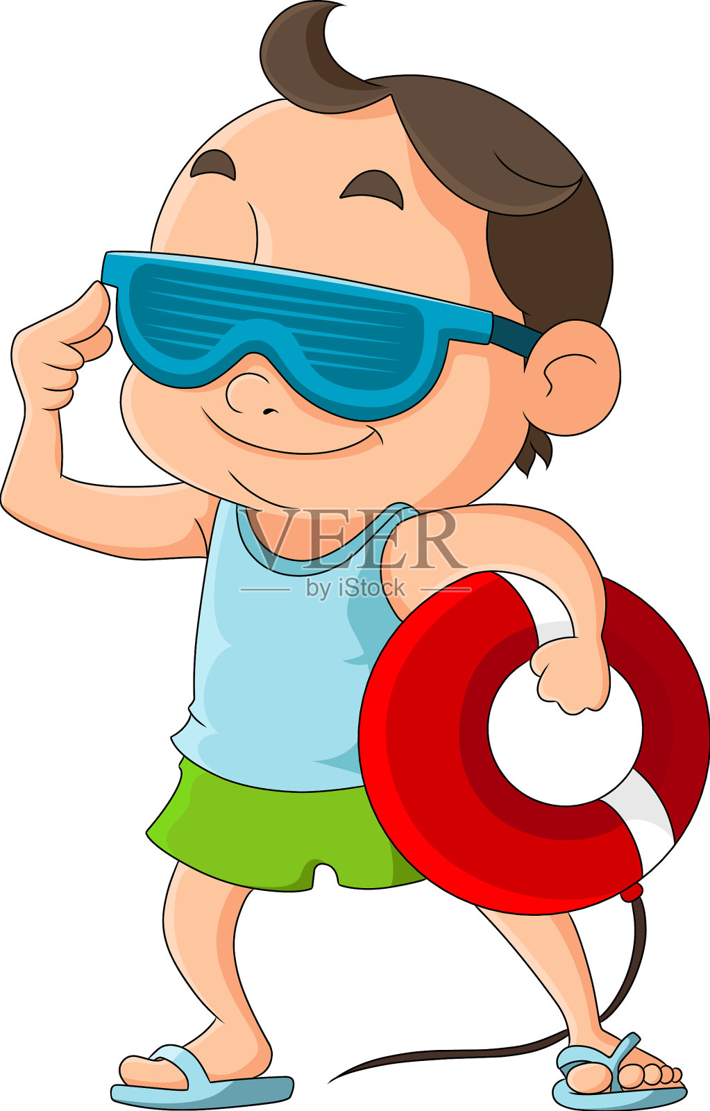 一个夏威夷男孩准备和设计元素图片