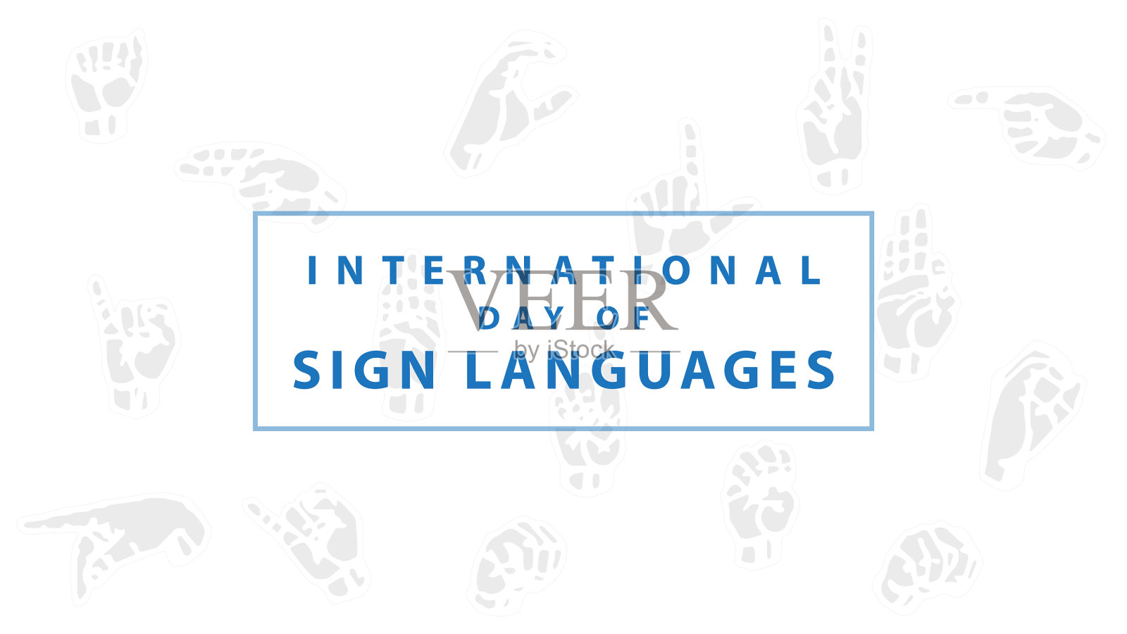 国际手语日插画图片素材