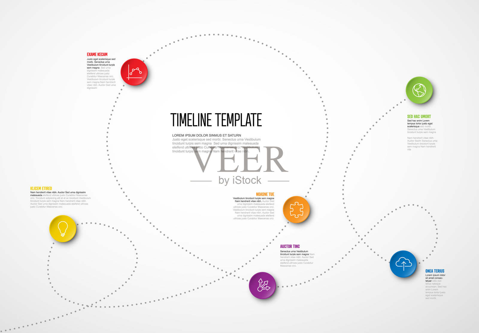 简单的时间轴与一些事实和图标插画图片素材
