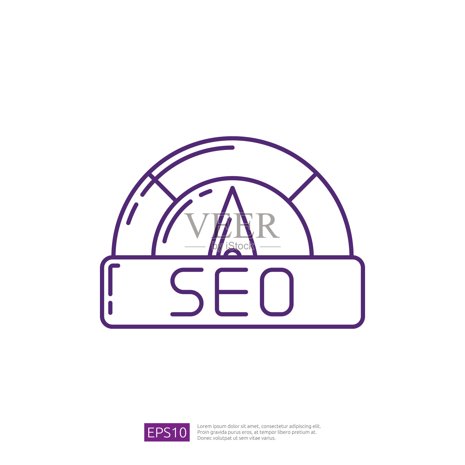 SEO性能测量线图标插画图片素材